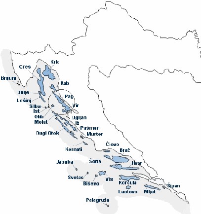 hrvatska otoci karta PONUDA I CIJENE hrvatska otoci karta